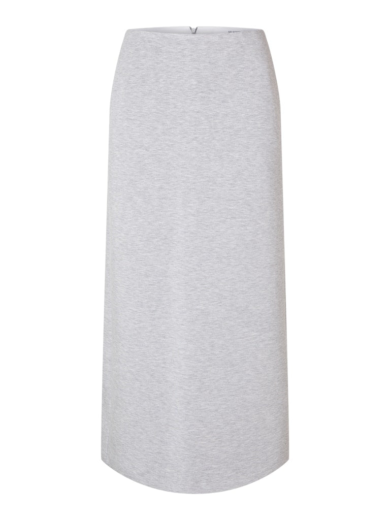 SLFJAMILA Midi Skirt, light grey melange