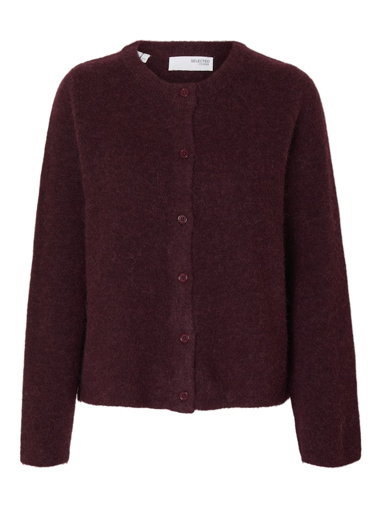 SLFLULU Knit Short Cardigan, Fig Melange