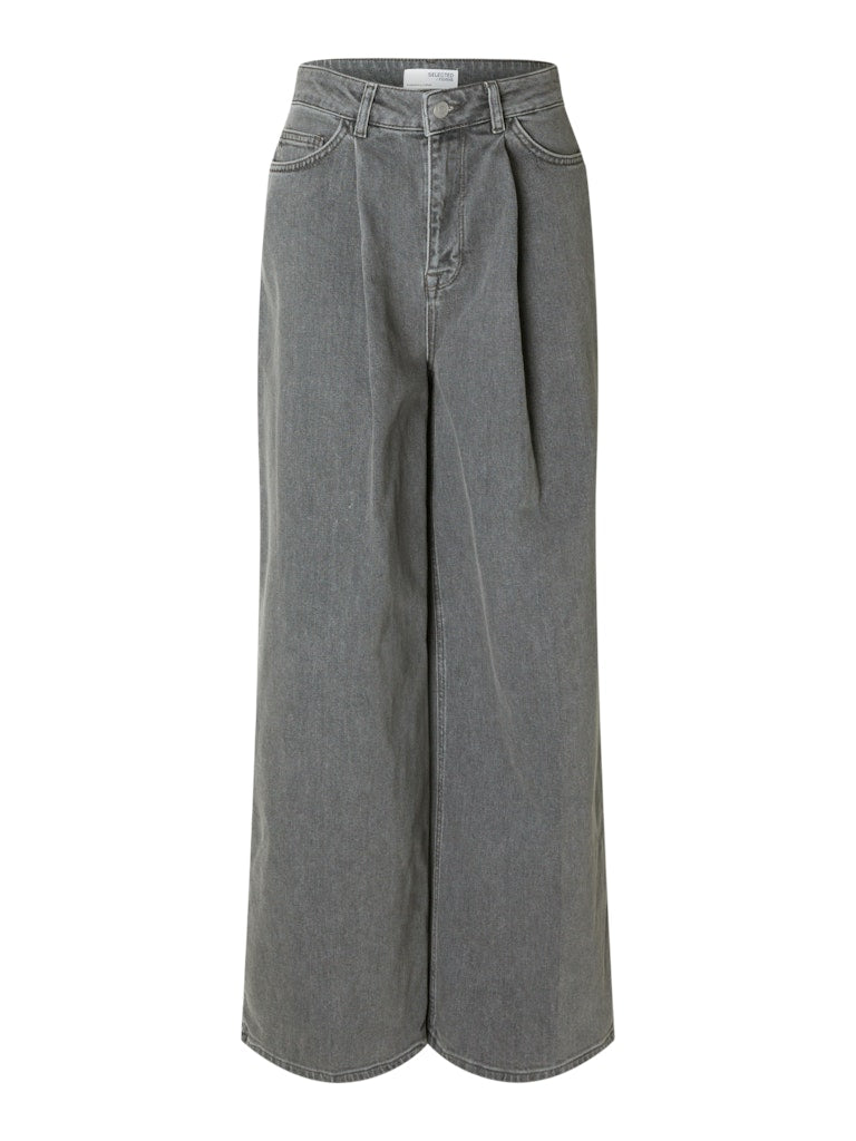 SLFOLIVIA-GRY Extra Wide Jeans, grey denim