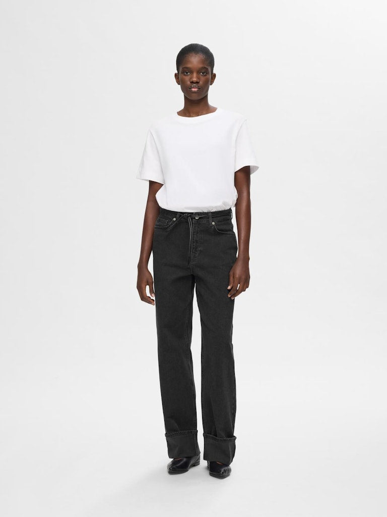 SLFROBY Wide Jeans, black denim