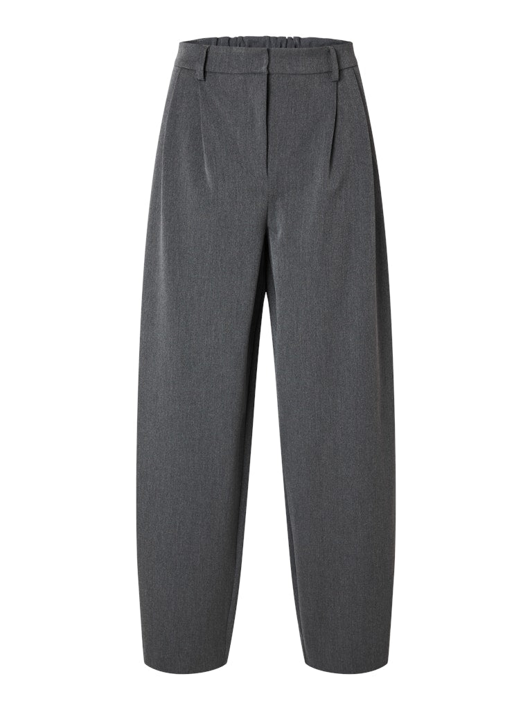 SLFPIYA Barrel Pants, Dark Grey Melange