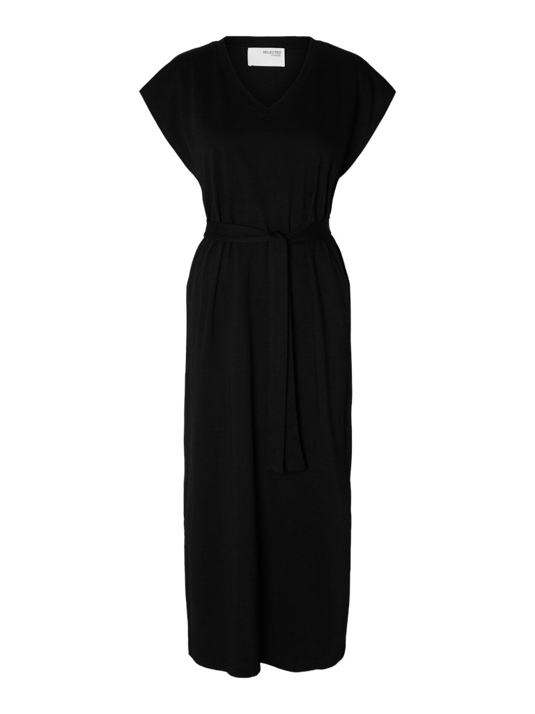 SLFESSENTIAL V-Neck Ankle Dress, black