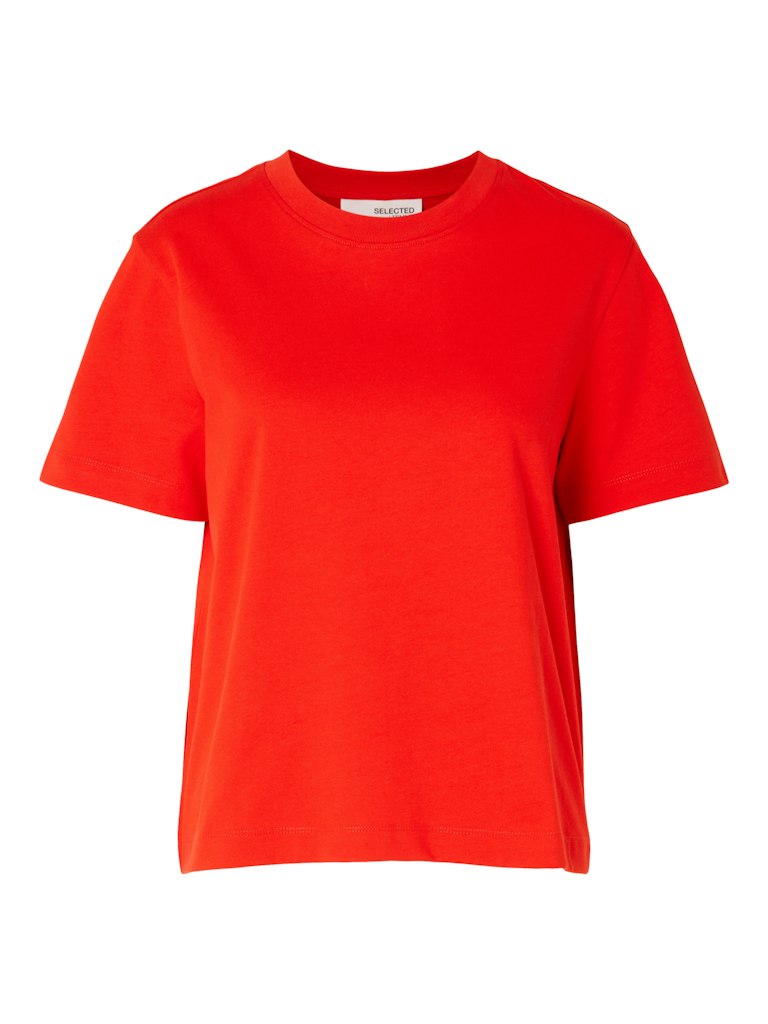 SLFESSENTIAL Boxy Tee, Flame Scarlet
