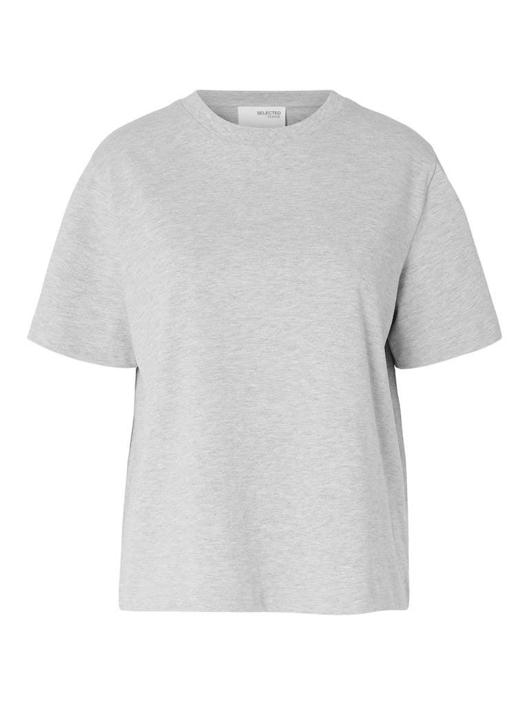 SLFESSENTIAL Boxy Tee, Light Grey Melange