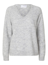 Lade das Bild in den Galerie-Viewer, SLFLULU Knit V-Neck, light grey melange
