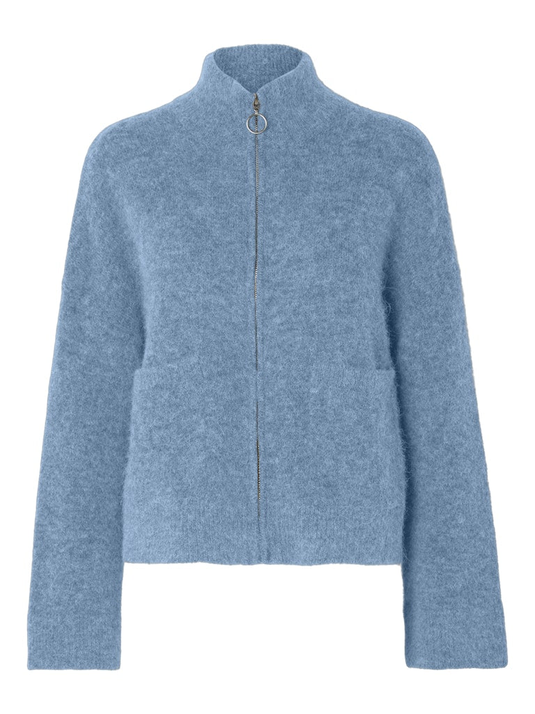 SLFSIA Knit Zipper Cardigan, Endless Sky  Melange