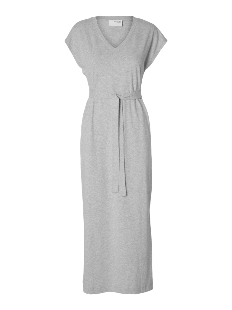 SLFESSENTIAL V-Neck Ankle Dress, Light Grey Melange
