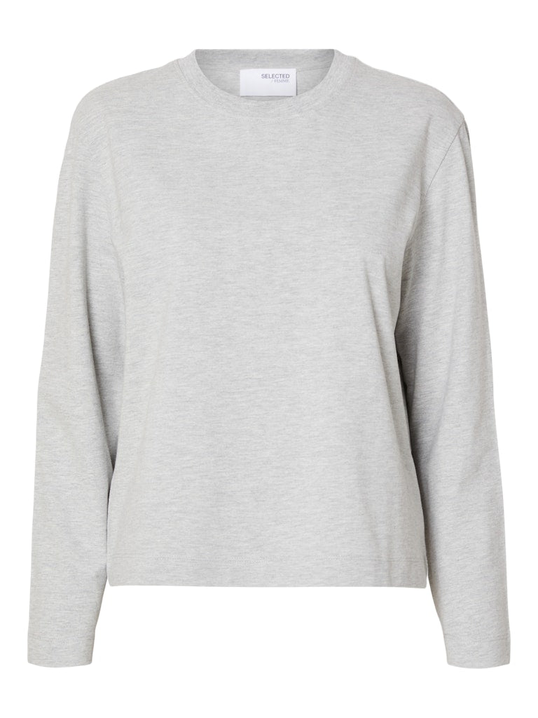 SLFESSENTIAL Boxy Long Tee, light grey melange