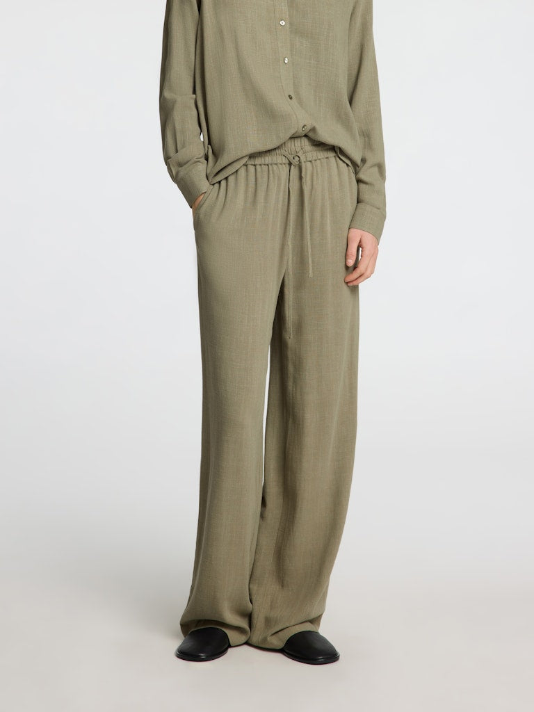 SLFVIVA-GULIA Long Linen Pants, vetiver