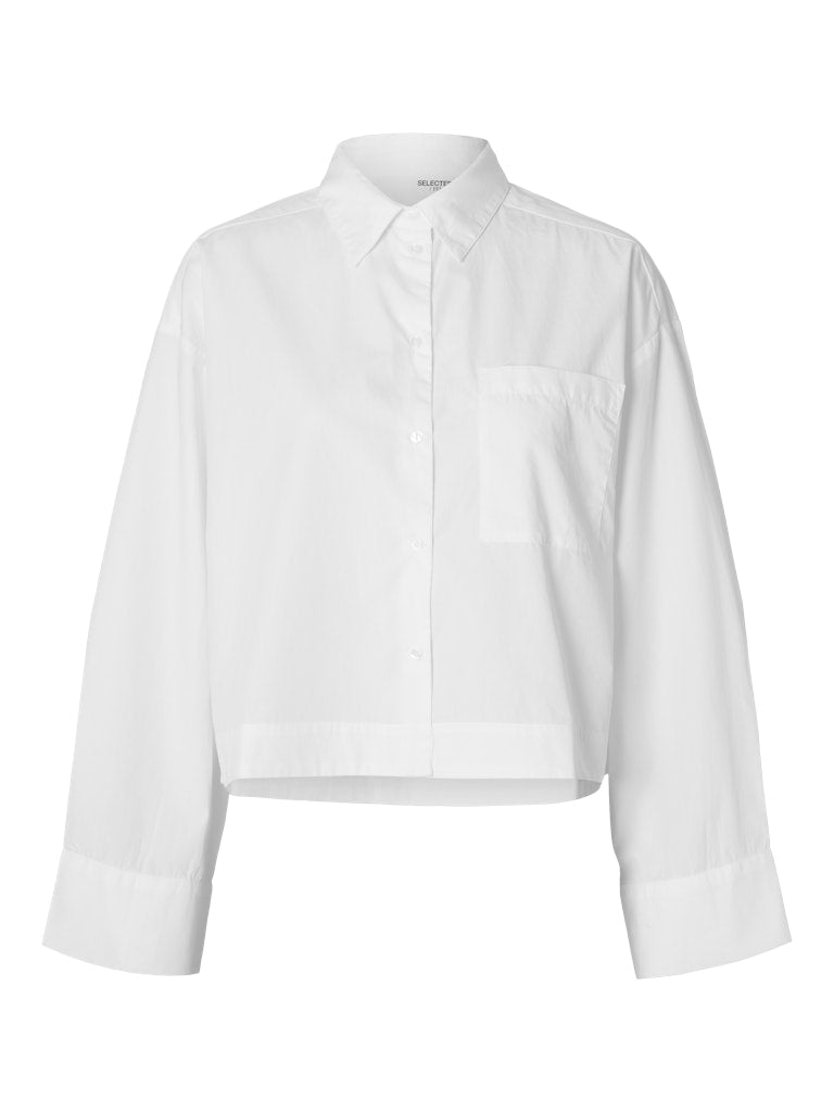 SLFASTHA Cropped Boxy Shirt, Bright White
