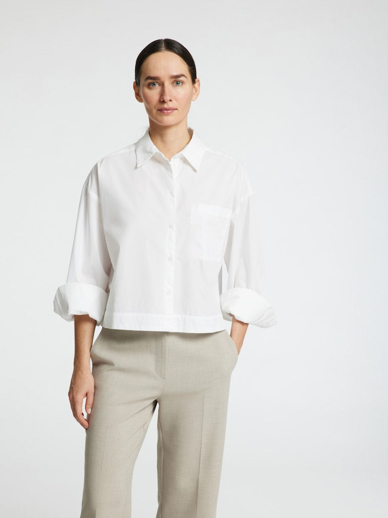 SLFASTHA Cropped Boxy Shirt, Bright White
