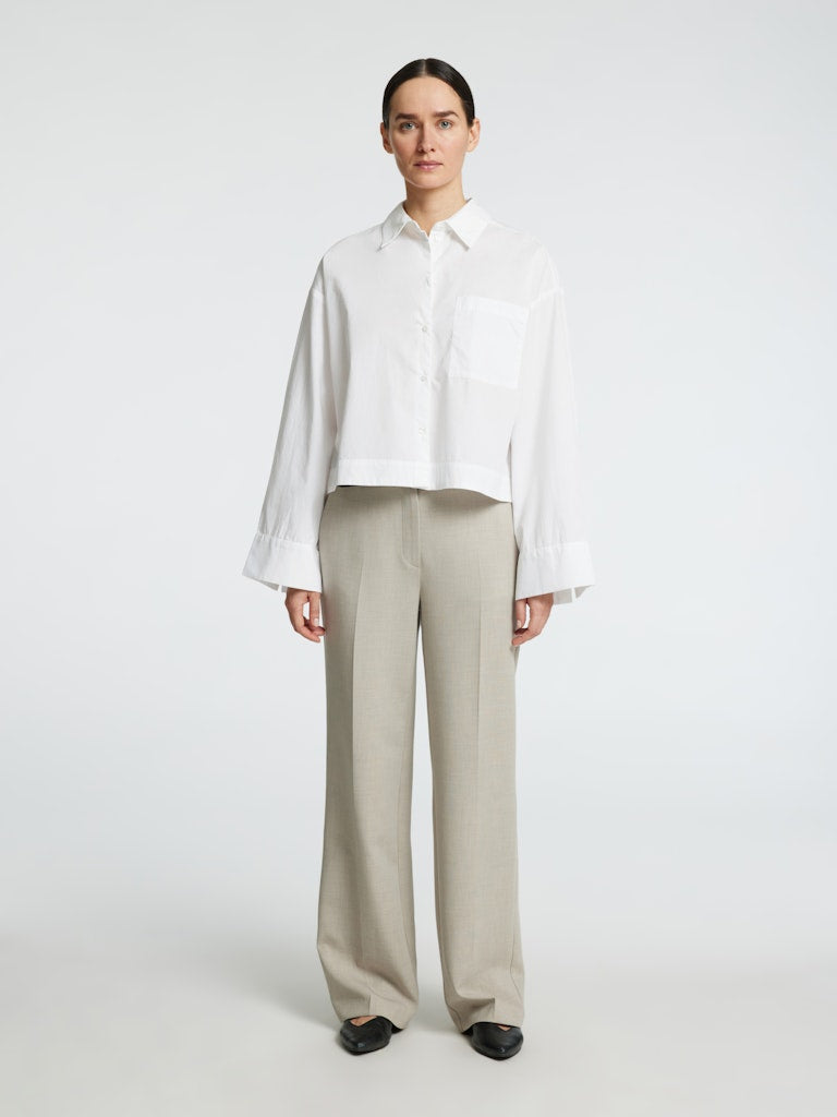 SLFASTHA Cropped Boxy Shirt, Bright White