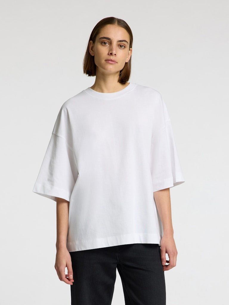SLFCOLWOMAN 2/4 Oversized Tee, bright white