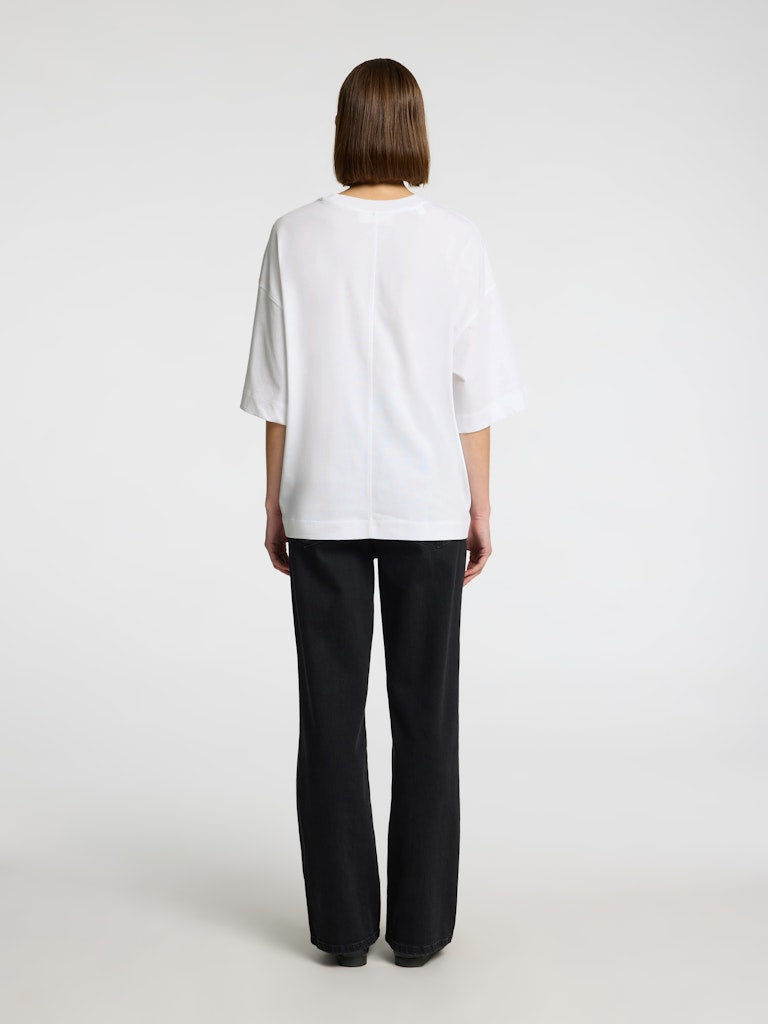 SLFCOLWOMAN 2/4 Oversized Tee, bright white