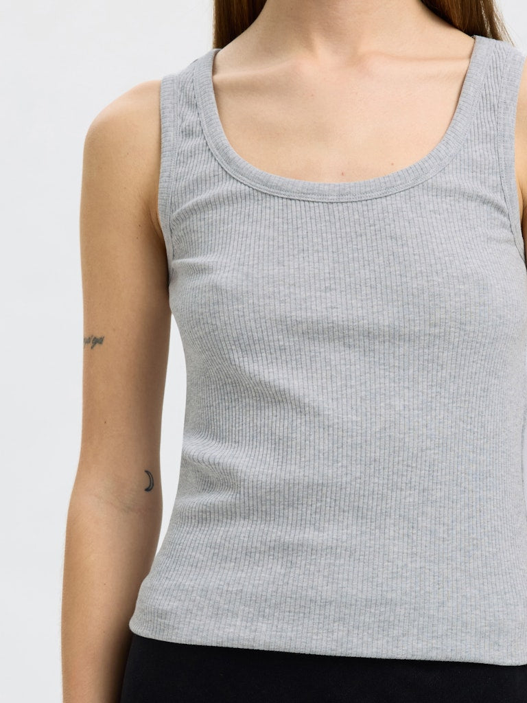 SLFANNA U-Neck Tanktop, light grey melange
