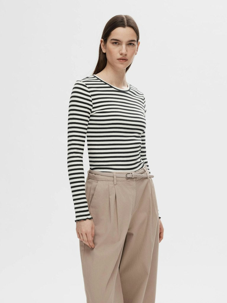 SLWANNA Crew Neck Tee STR, black / snow white