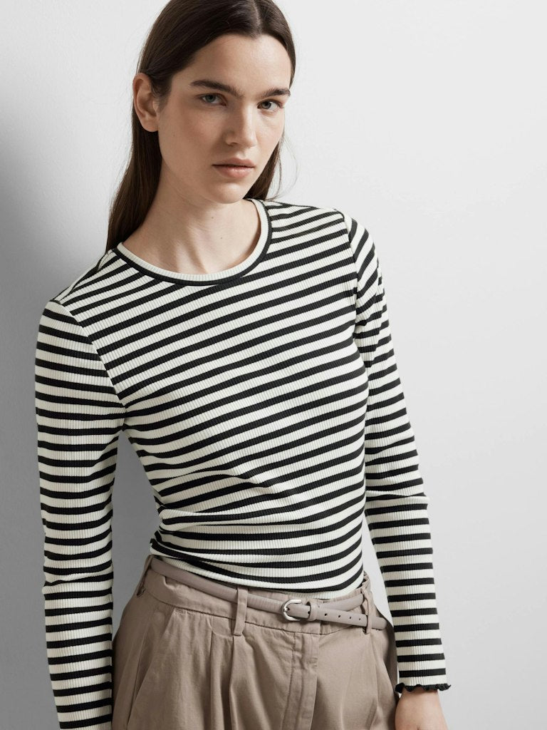 SLWANNA Crew Neck Tee STR, black / snow white