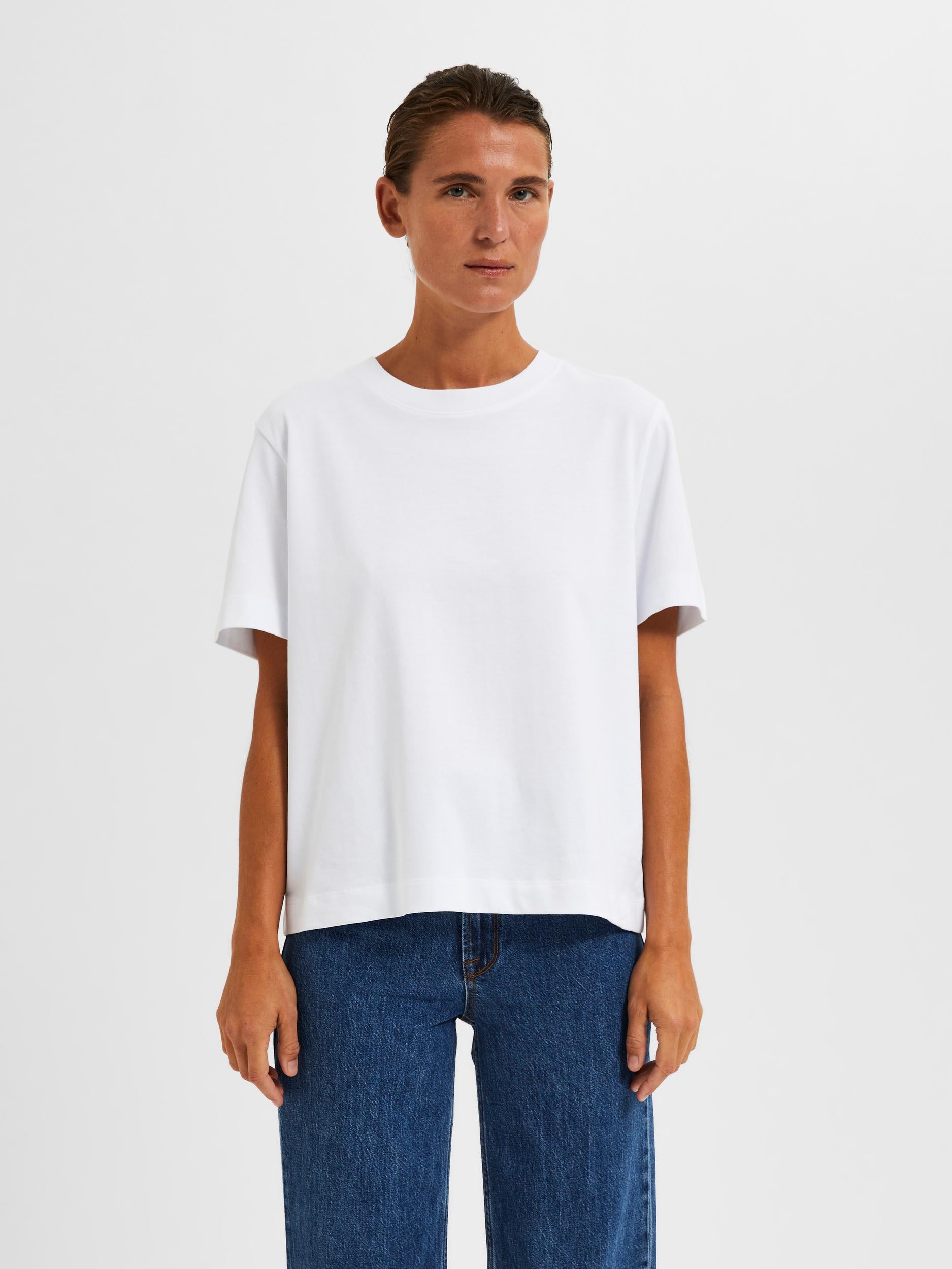 SLFESSENTIAL Boxy Tee, Light Grey Melange
