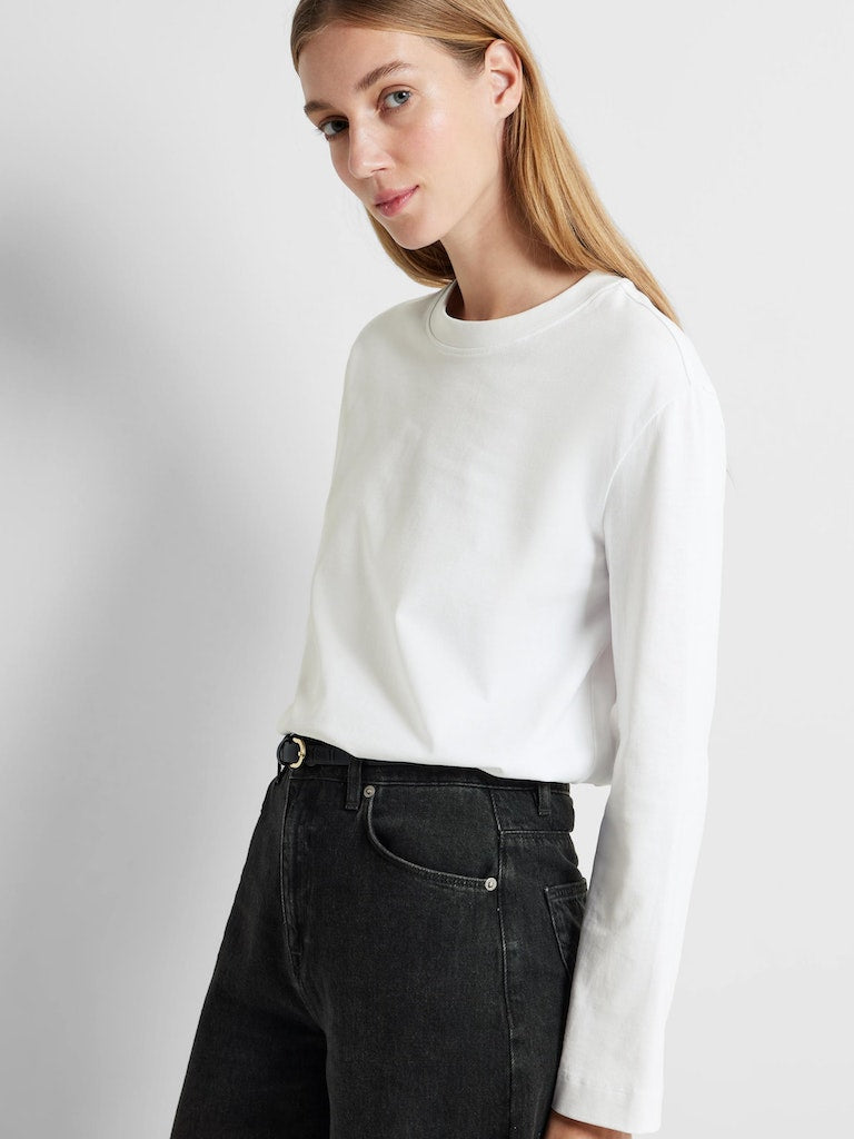 SLFESSENTIAL Boxy Long Tee, White