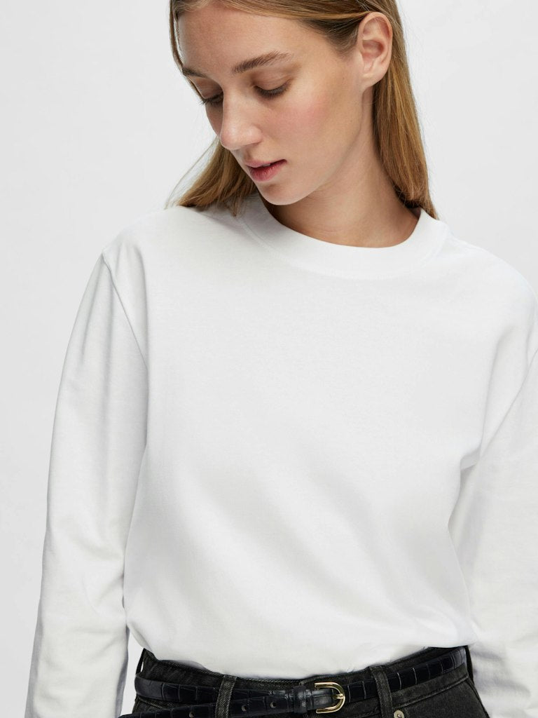 SLFESSENTIAL Boxy Long Tee, White