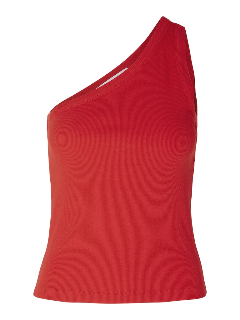 SLFANNA One Shoulder Top, Flame Scarlet