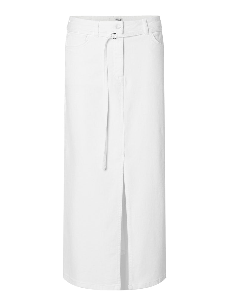 SLFLEXIA Denim Column Skirt, Snow White