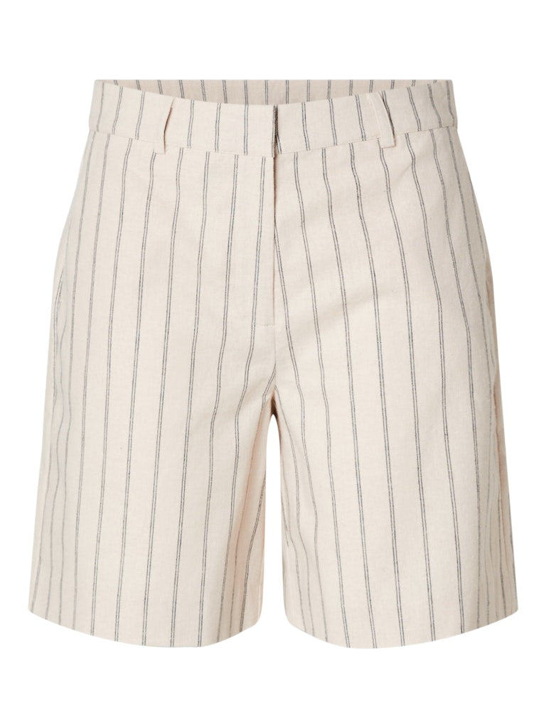 SLFHILDA Shorts, Pine Stripe / Sandshell