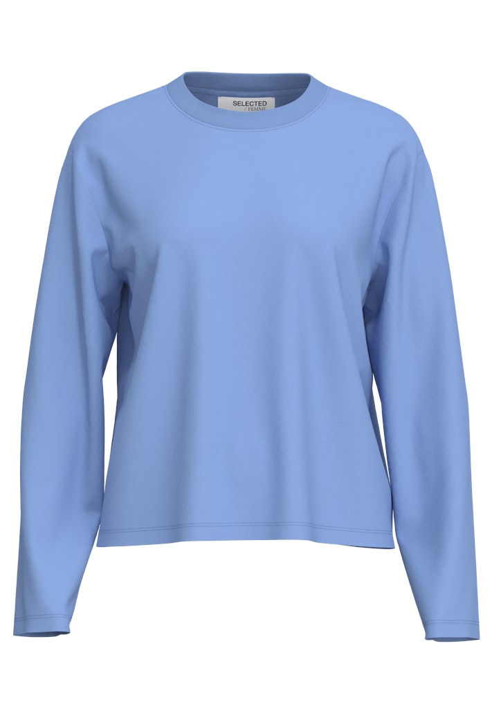 SLFESSENTIAL Boxy Long Tee, Cornflower blue