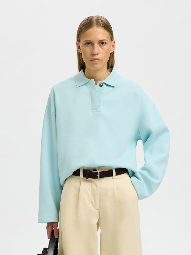 SLFARI Gia Polo Sweat, blue glow