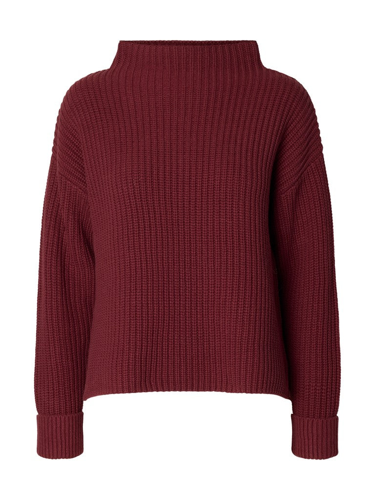 SLWSELMA SUS LS Knit Pullover, Tawny Port
