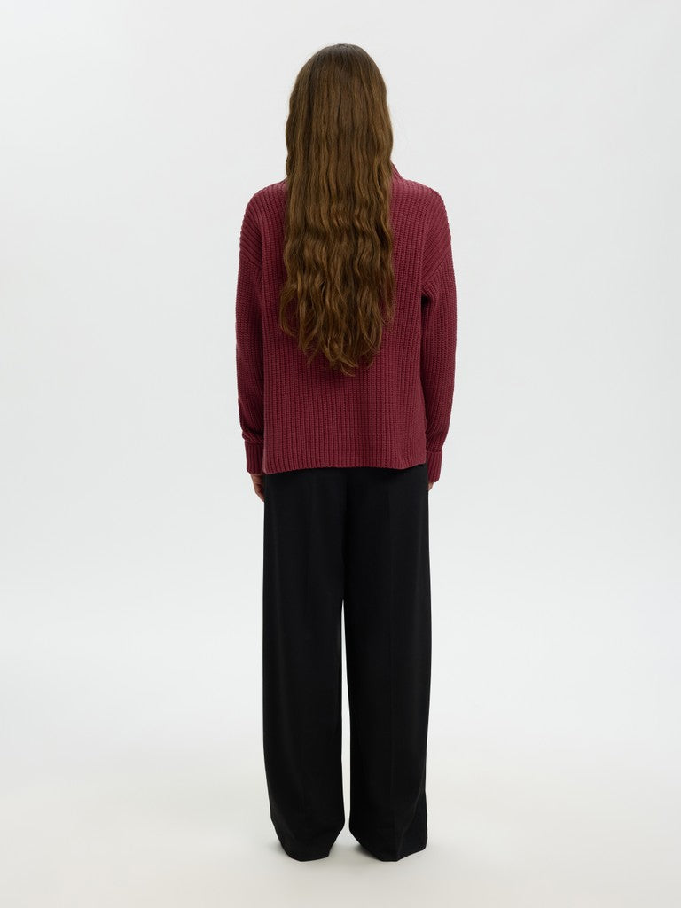 SLWSELMA SUS LS Knit Pullover, Tawny Port