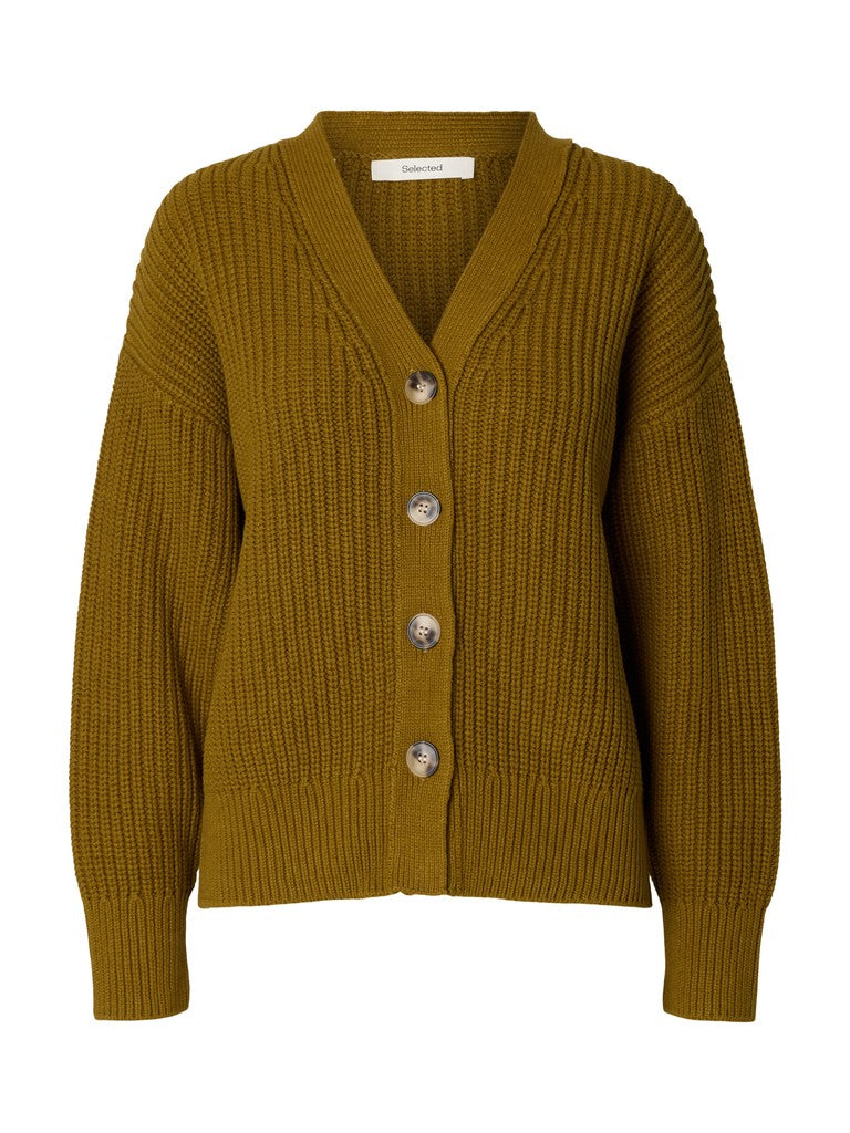 SLWSELMA SUS LS KNIT V-Cardigan, Fir Green