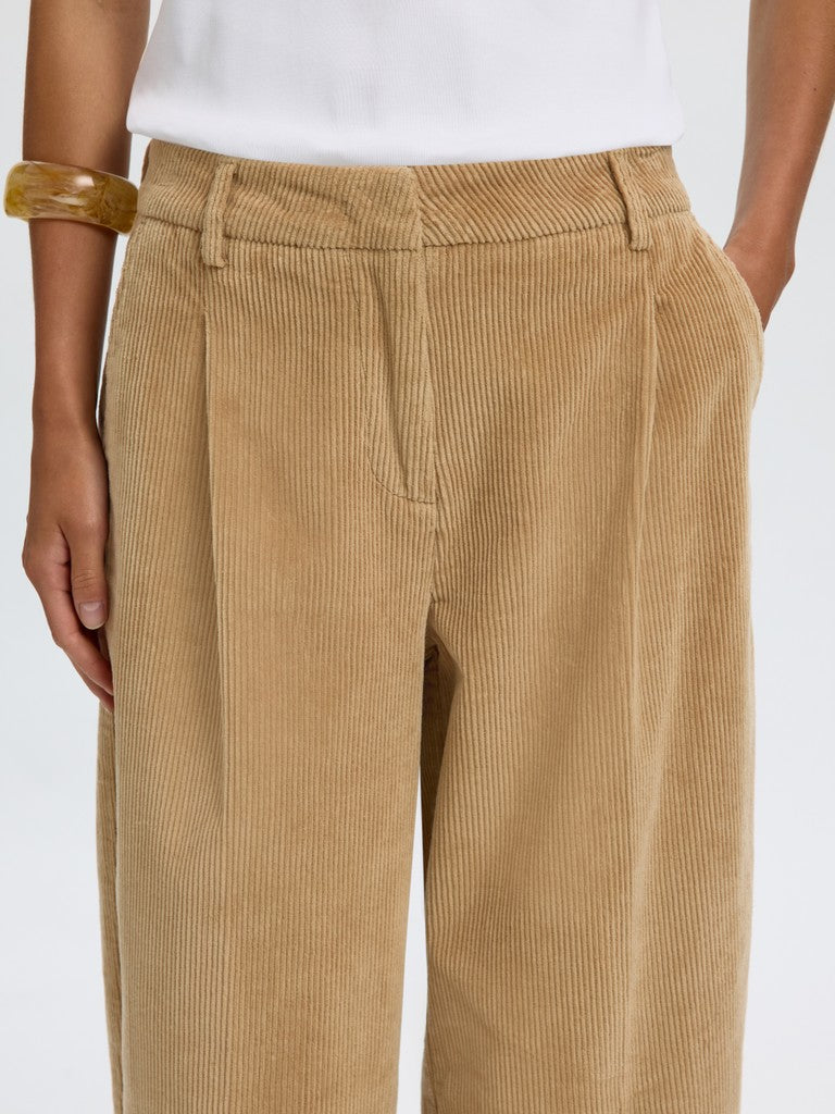 SLWBARREL Mille Corduroy HW Pants, Cornstalk