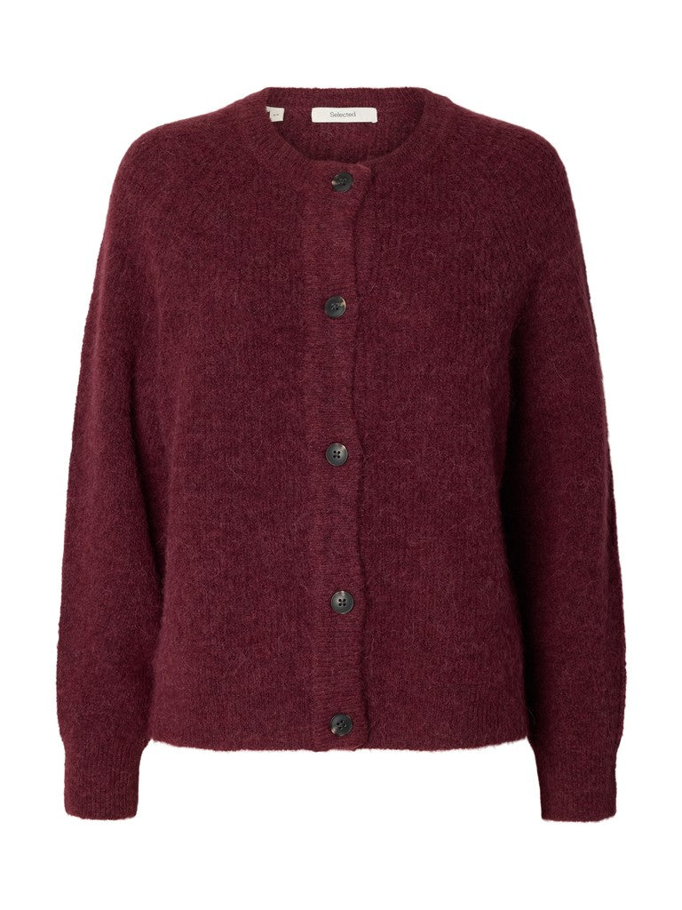 SLWLULU Knit Short Cardigan, tawny port melange