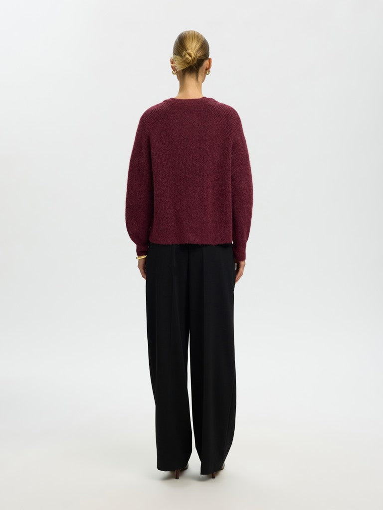 SLWLULU Knit Short Cardigan, tawny port melange