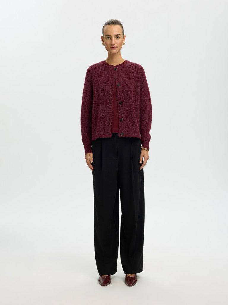 SLWLULU Knit Short Cardigan, tawny port melange