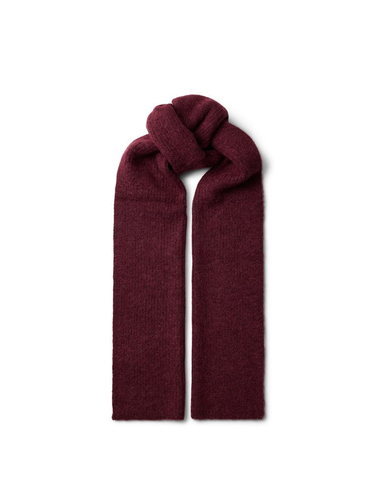 SLWLULU Woll Blend Narrow Knit Scarf, Tawny Port Melange