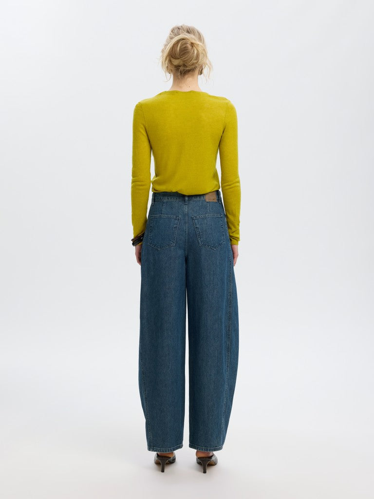 SLWVENDY LS Knit Wool O-Neck, Avocado Oil