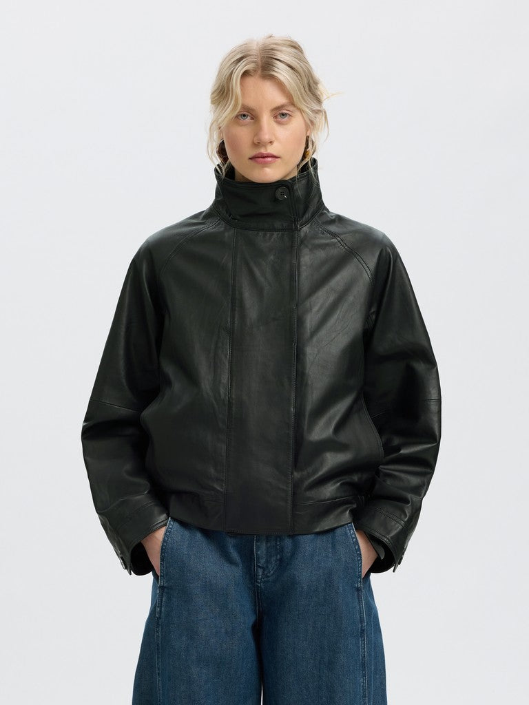 SLWZENIA Leather Jacket, Black