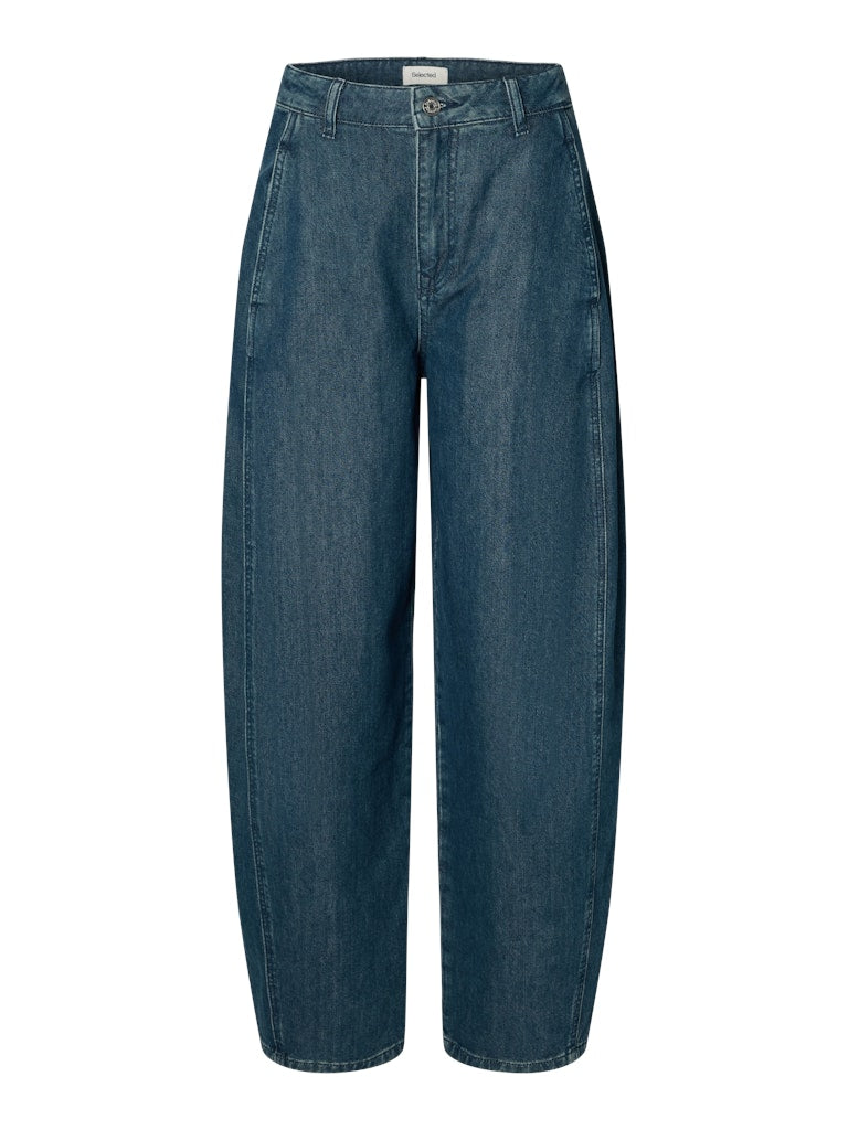 SLWBARREL Relaxed Belle HW Jeans, Medium Blue Denim