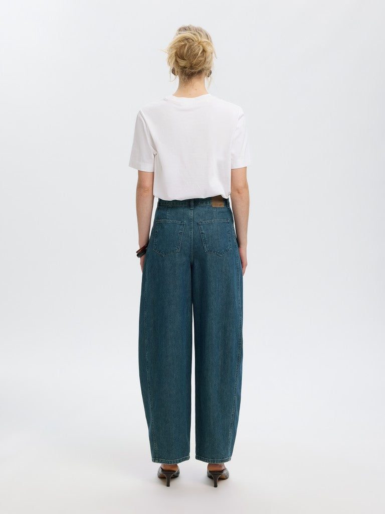 SLWBARREL Relaxed Belle HW Jeans, Medium Blue Denim