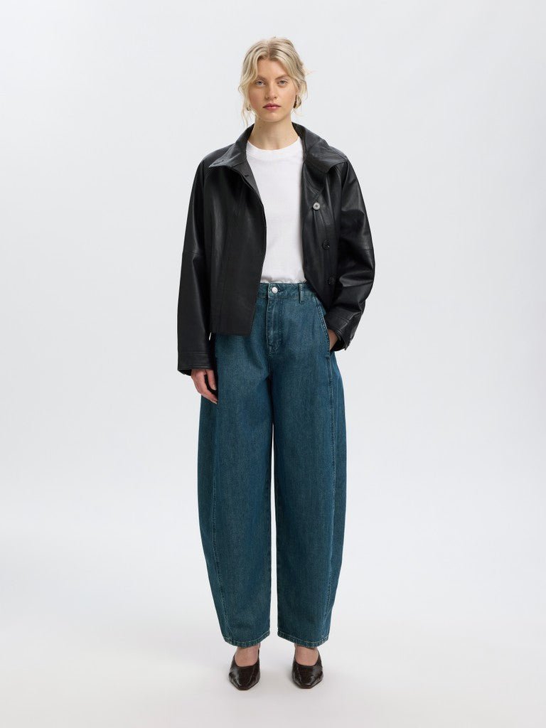 SLWBARREL Relaxed Belle HW Jeans, Medium Blue Denim