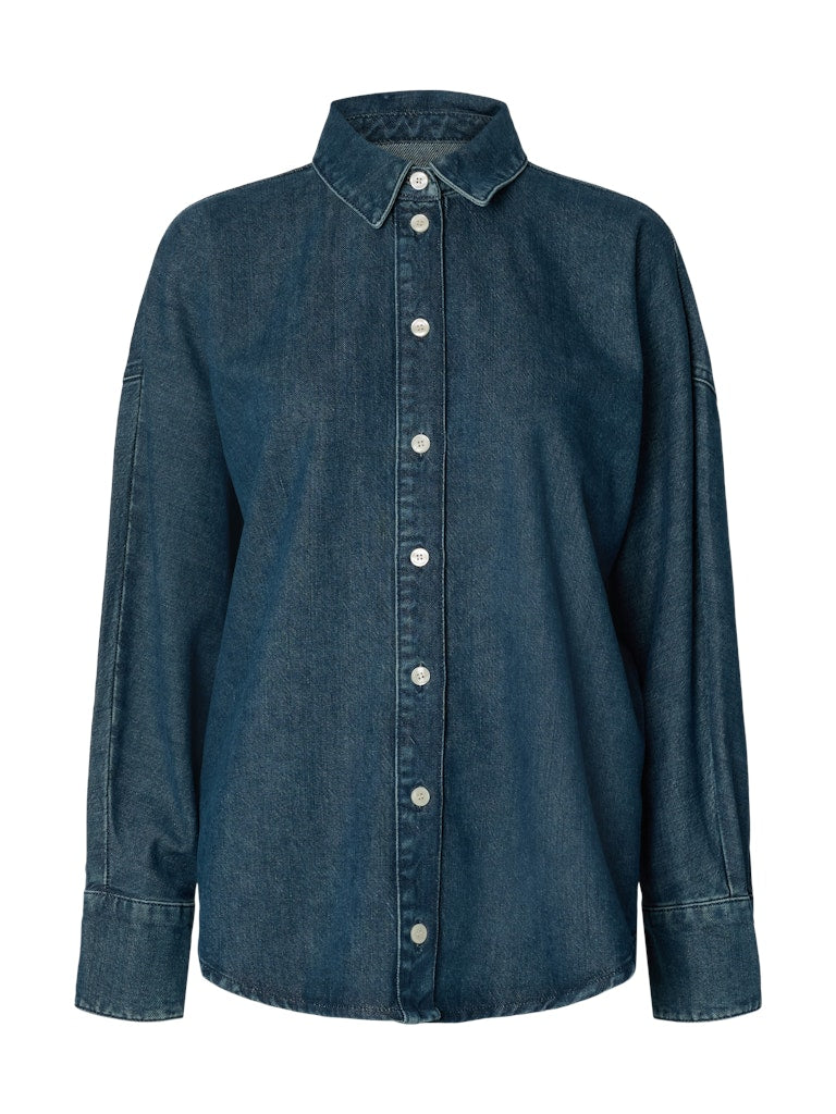 SLWBELLA Batsleeve Denim Shirt, Medium Blue Denim