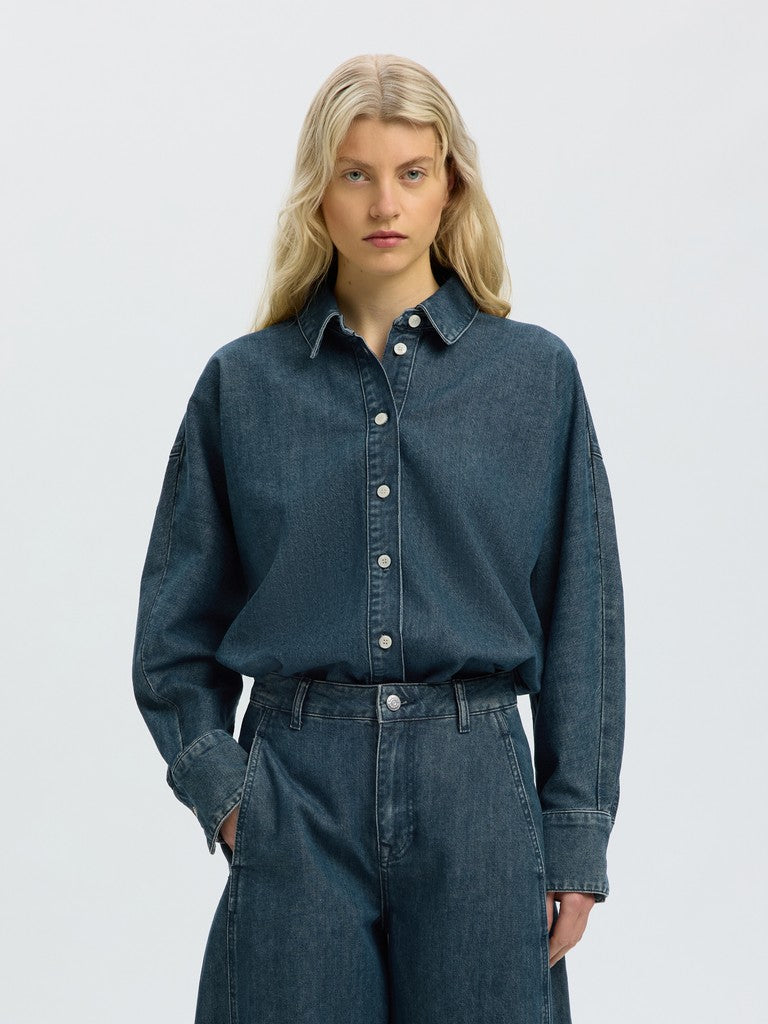 SLWBELLA Batsleeve Denim Shirt, Medium Blue Denim