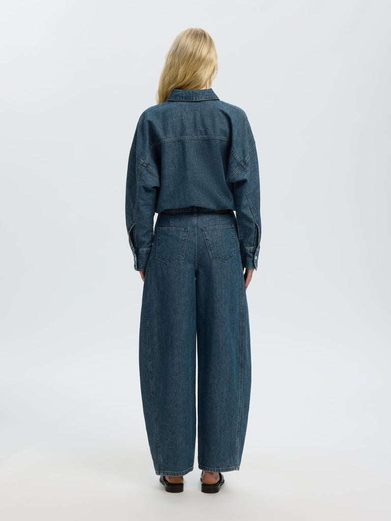 SLWBELLA Batsleeve Denim Shirt, Medium Blue Denim