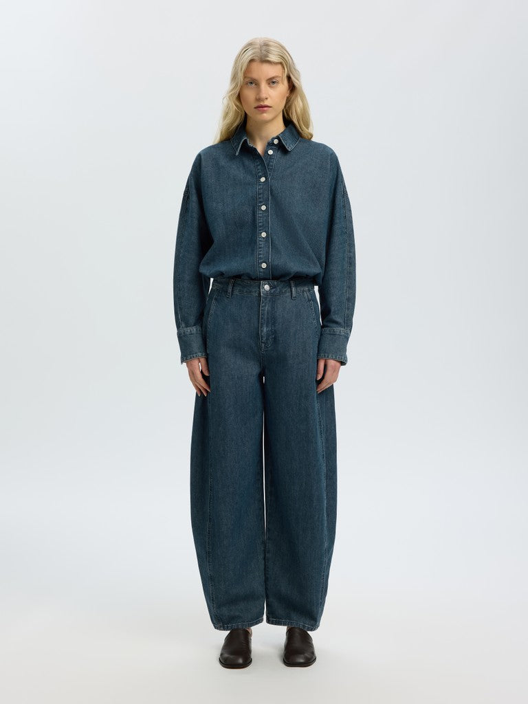SLWBELLA Batsleeve Denim Shirt, Medium Blue Denim