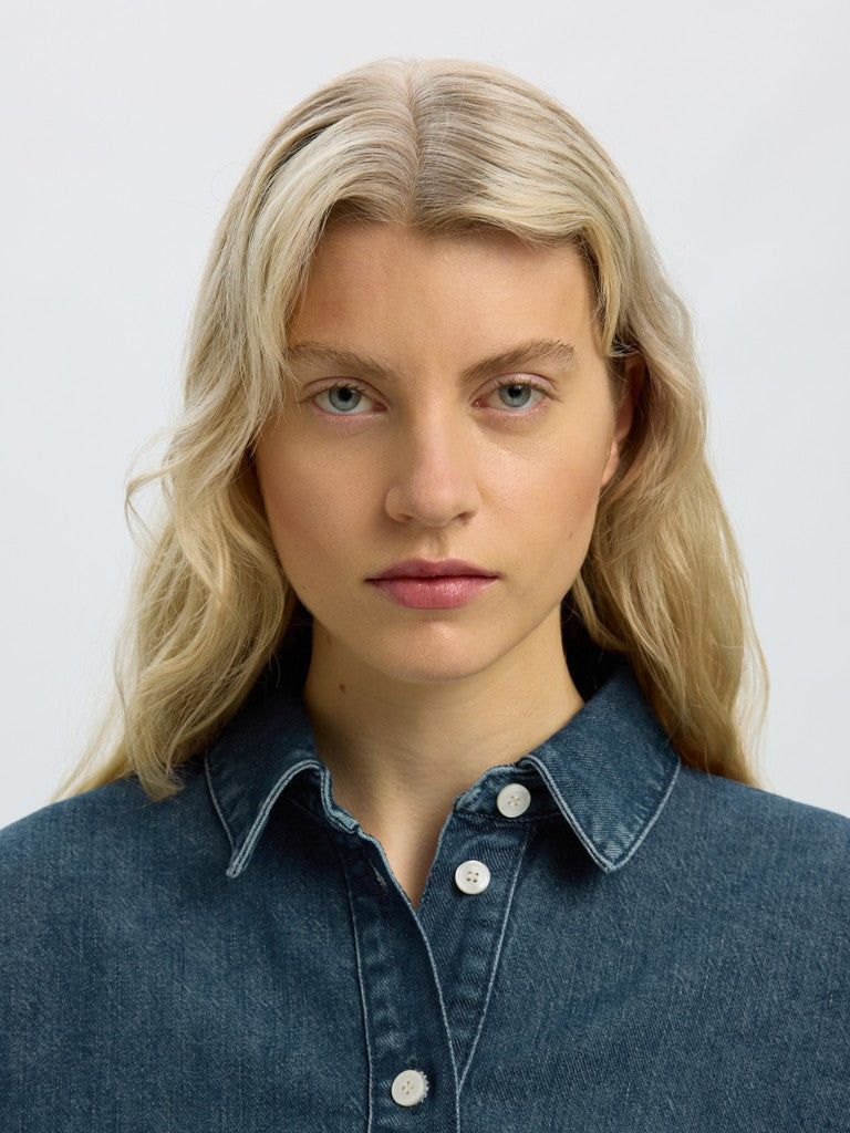 SLWBELLA Batsleeve Denim Shirt, Medium Blue Denim
