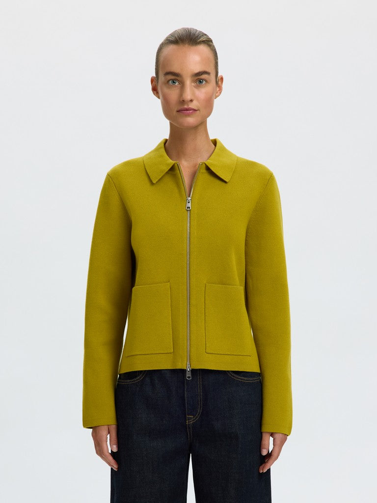 SLWMIKA LS Knit Cardigan, Avocado Oil