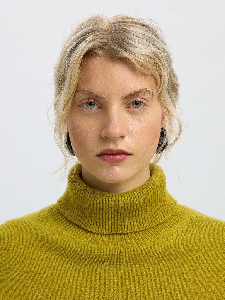 SLWELLIE LS Knit Roll Neck, Avocado Oil