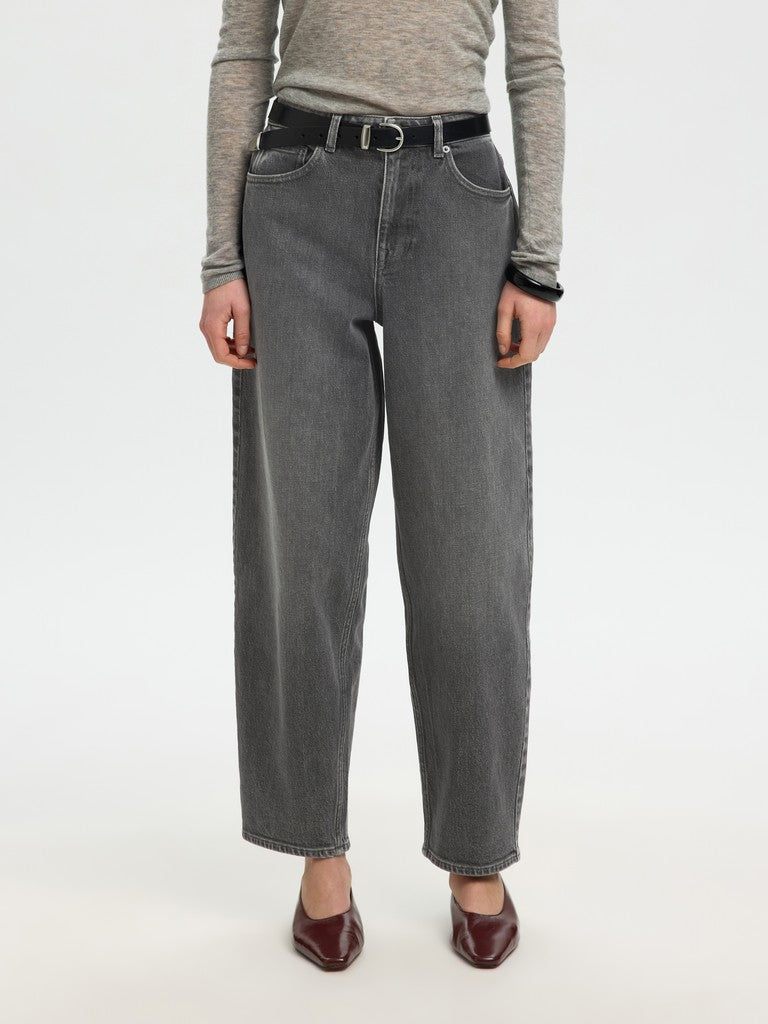 SLWBARREL BEA-KORI HW Jeans, Medium Grey Denim